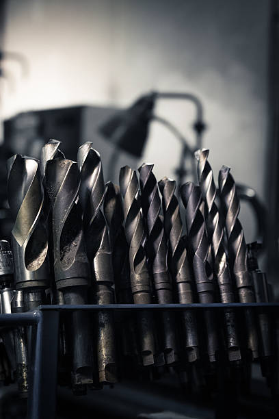 istock Drilling and milling equipment on a holder in a workshop. 628326806
