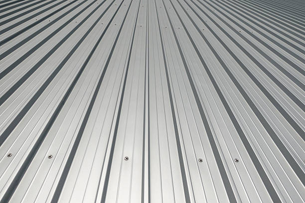 znikające linie aluminiowe - metal roof zdjęcia i obrazy z banku zdjęć