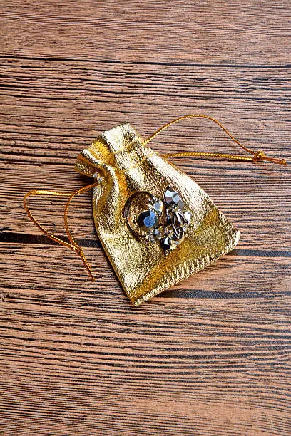 earring on decorative giftbag