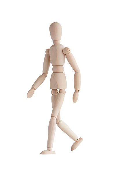Wooden Mannequin With Walking Pose Stock Photo - Download Image