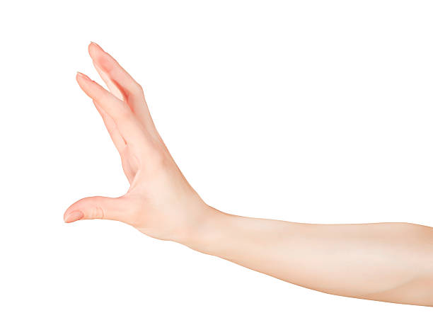istock Woman hand holding or measuring something small 628343252