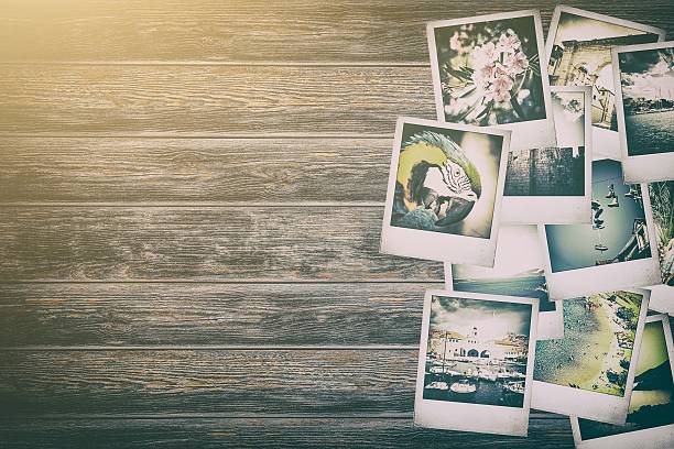 istock Frame with old paper and photos. 628343374