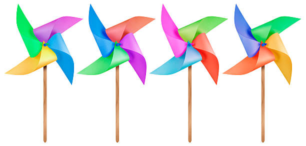 istock Paper windmill pinwheels - Colorful 628343718