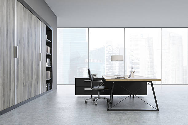 istock CEO office with wooden doors and a bookcase 628345492