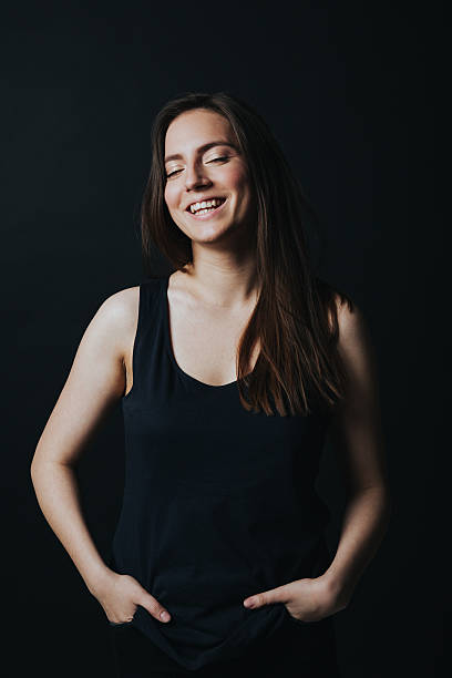 istock Portrait of young smiley female 628347480