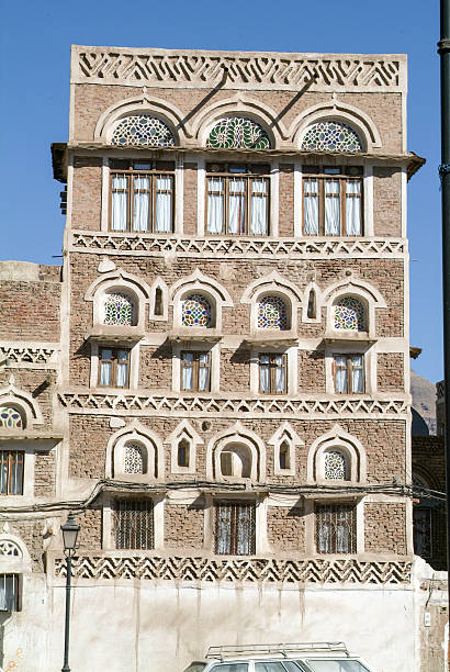 istock The decorated houses of old Sana 628347488
