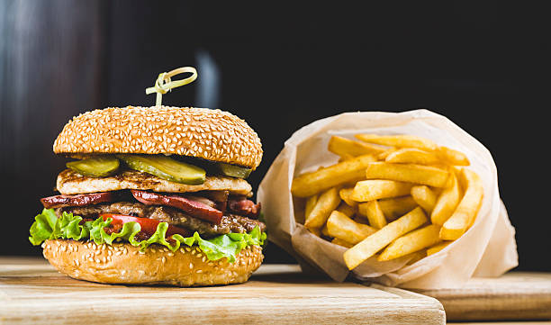 istock Close-up of home made burgers 628347662
