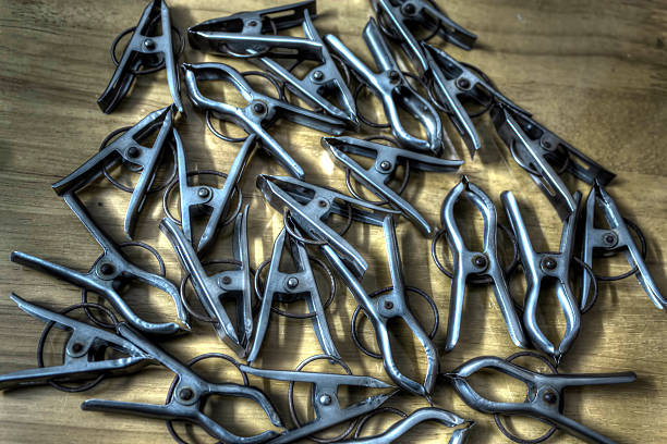 istock Hanging dryer clips. Suitable for both indoor and outdoor use. 628350430