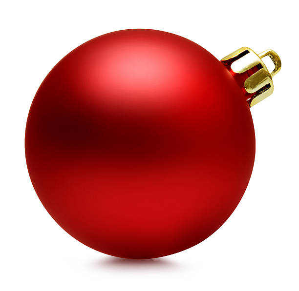 istock Red christmas ball over white, clipping path 628358482