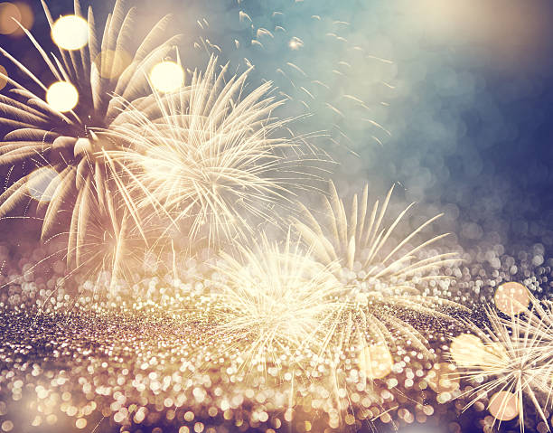 istock Vintage fireworks at New Year 628359006