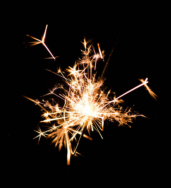 istock Christmas bengal fire isolated on black background 628360680