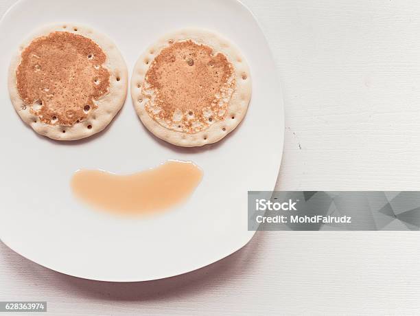 Pancakes On A Plate Stock Photo - Download Image Now - Breakfast, Brown, Close-up