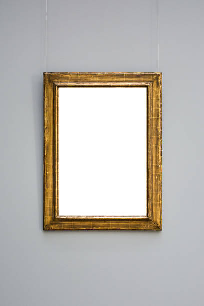istock Art Museum Frame Blue Wall Ornate Minimal Design White Isolated 628366182
