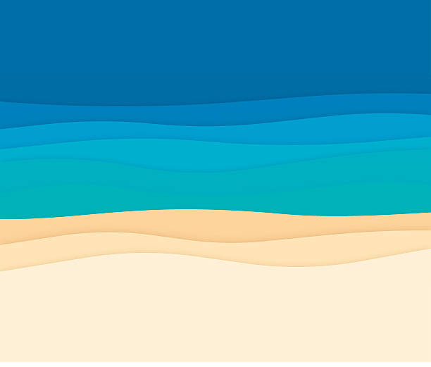 바다 추상적 배경 파도 - 모래 일러스트 stock illustrations