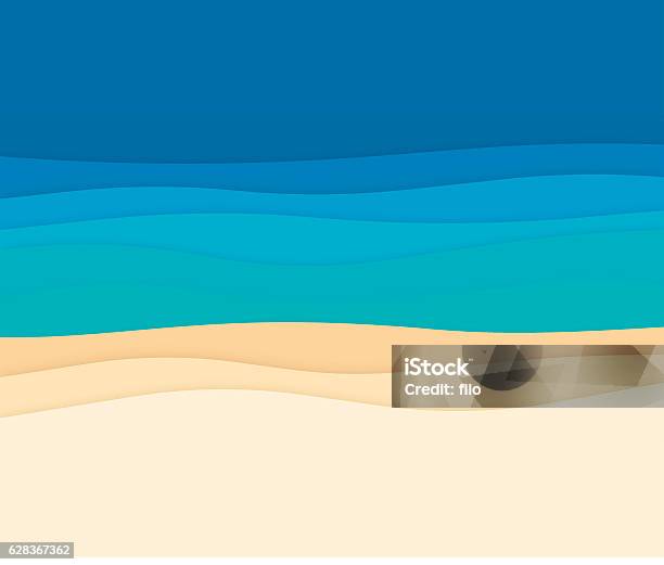 Ocean Abstract Background Waves - Arte vetorial de stock e mais imagens de Praia - Praia, Areia, Plano de Fundo