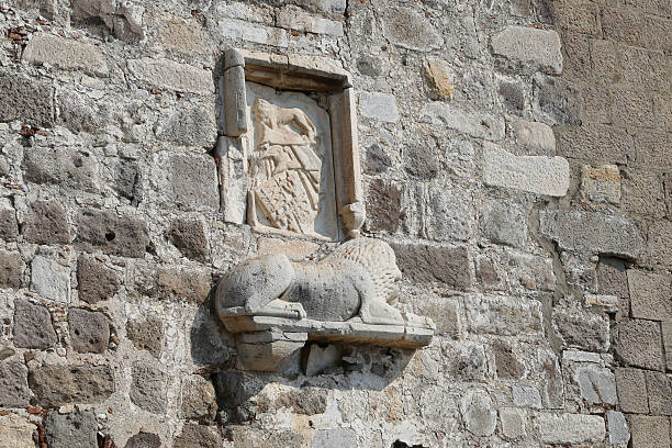 istock Knight Symbols in Bodrum Castle, Turkey 628369572