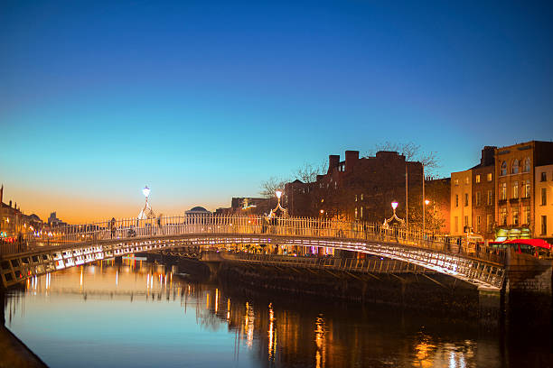 istock Ha'penny Bridge Dublin at dusk over the river Liffey, Dublin, Ireland. 628370464