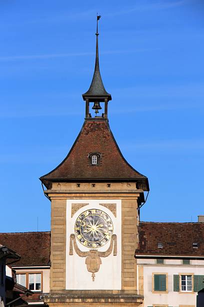 スイス - モラト/ムルテン、ツール・ド・ベルン - clock switzerland swiss culture fribourg canton ストックフォトと画像