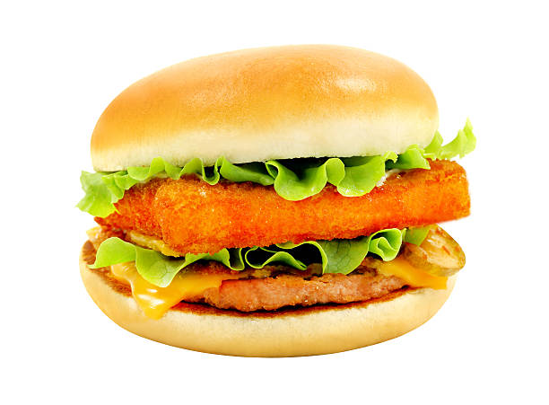 istock Photos big tasty burger with fish 628401348