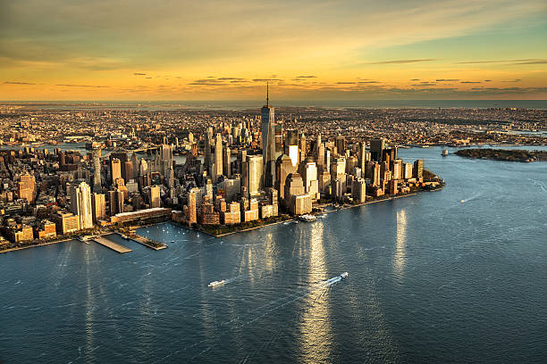 istock High angle view of Manhattan island 628408526
