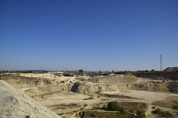 istock Large quarry for gravel mining, sand and clay 628408992