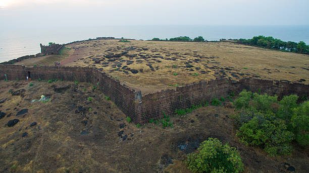 Ruins of fort Chapora. Goa state, India. Aerial Ruins of fort Chapora near Vagator village, Goa state, India chapora fort stock pictures, royalty-free photos & images