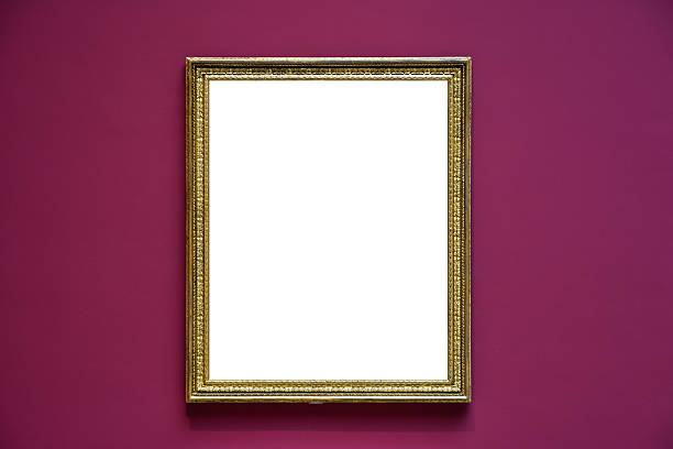 istock Art Museum Frame Red Wall Ornate Design White Isolated Clipping 628411166