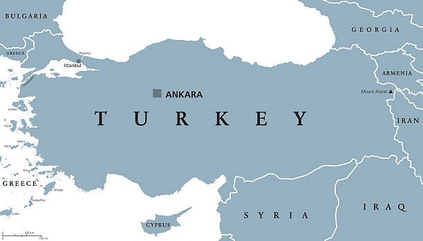illustrazioni stock, clip art, cartoni animati e icone di tendenza di mappa politica della turchia - turchia