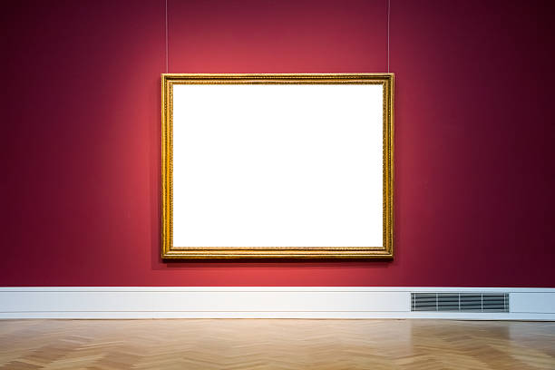 istock Art Museum Frame Red Wall Ornate Design White Isolated Clipping 628417752
