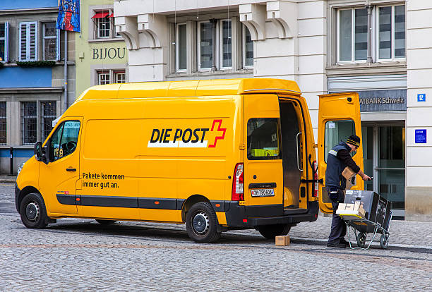 Swiss Post delivery stock photo