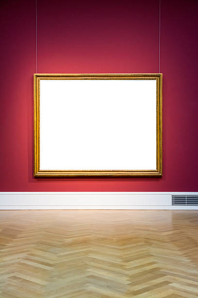 istock Art Museum Frame Red Wall Ornate Design White Isolated Clipping 628417984