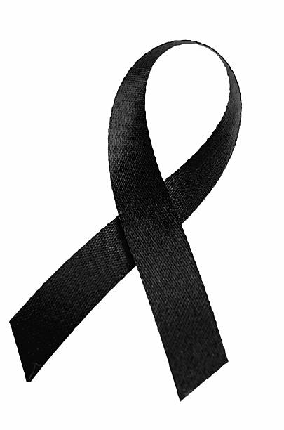 istock Black ribbon isolated on white background with clipping-path. 628418352