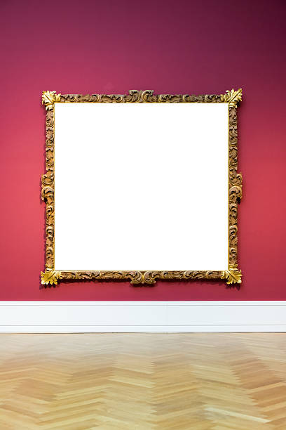 istock Art Museum Frame Red Wall Ornate Design White Isolated Clipping 628418568