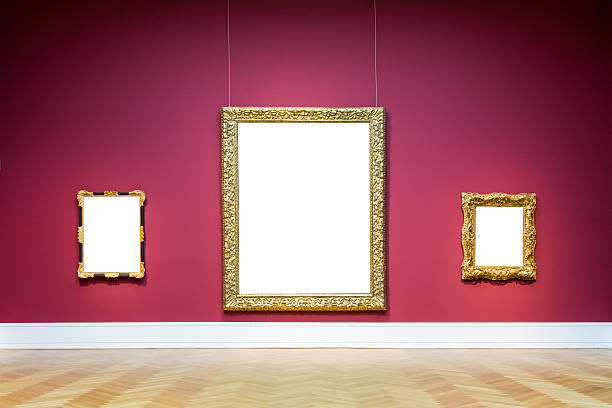istock Art Museum Frame Red Wall Ornate Design White Isolated Clipping 628418704