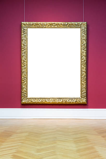 istock Art Museum Frame Red Wall Ornate Design White Isolated Clipping 628418896