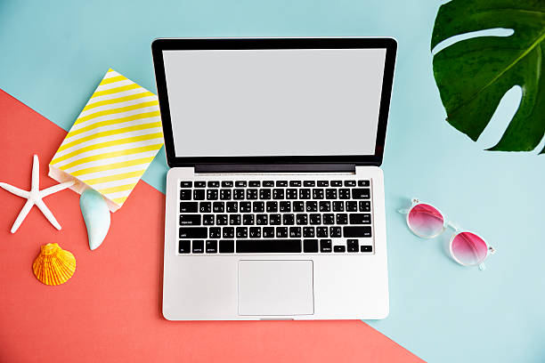 Colorful Style Summer Beach Laptop Concept