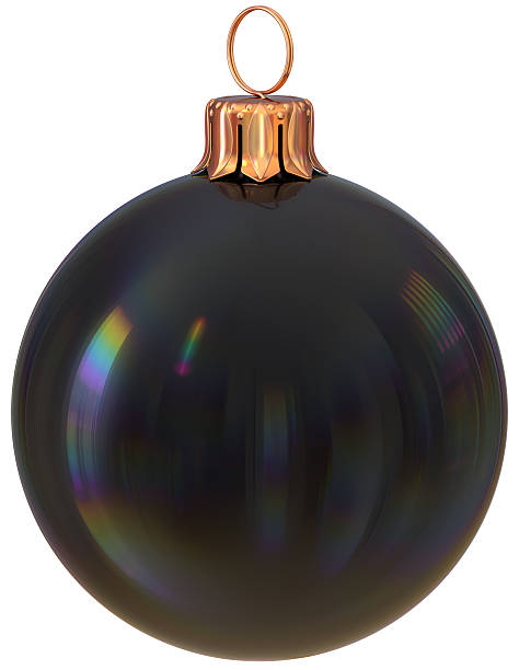 istock Christmas ball New Year's Eve bauble black decoration sphere 628436392