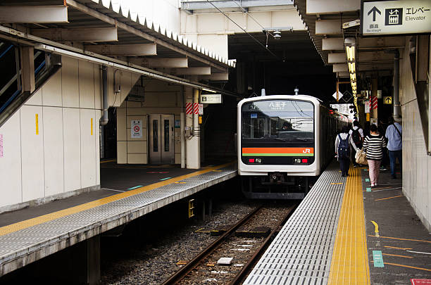 Saitama, Japan - October 19, 2016: Japanese people walkig entrance and exit Saitama Rapid Railway go to Shinjuku city at Kawagoe railway station.