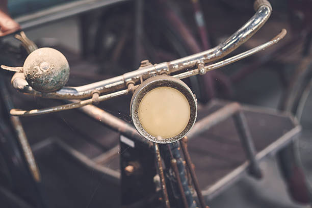 Close up view of a vintage car