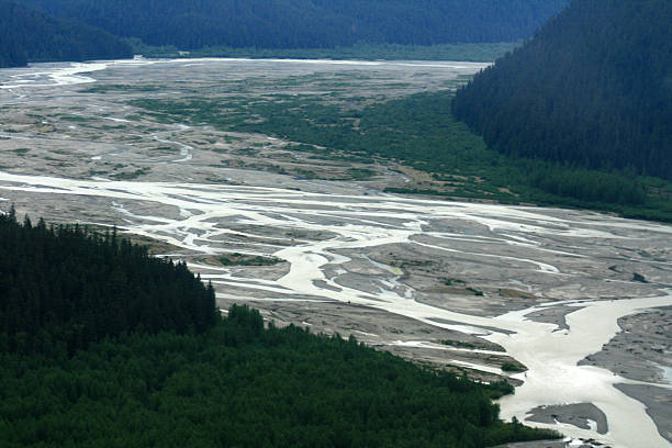 istock Helicopter Flight Over Mendenhall Glacier, Skaguay, Alaska, USA 628438340