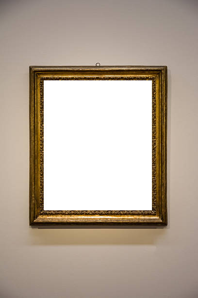 istock Art Museum Frame Red Wall Ornate Minimal Design White Isolated 628439506