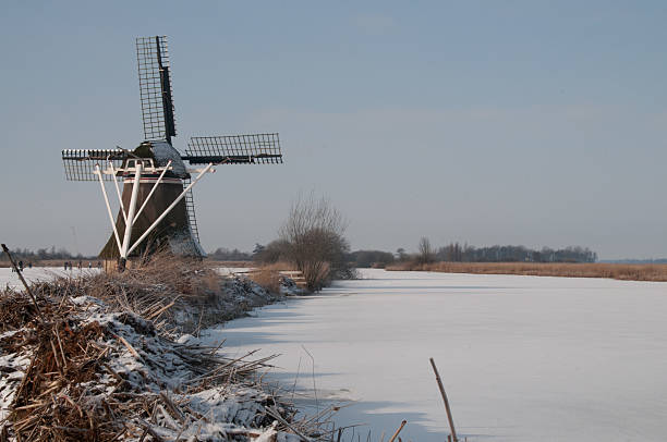 istock Traditional Dutch Windmill in Winter 628441028