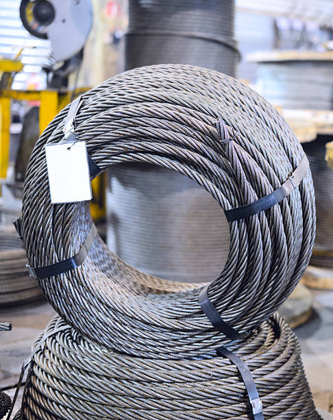 istock Steel hoist rope wrapped together in a ring 628452106