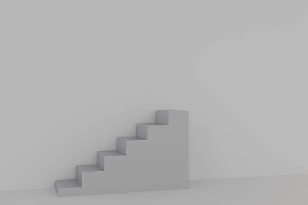 istock 3d rendering of Stairway isolated white background 628452672