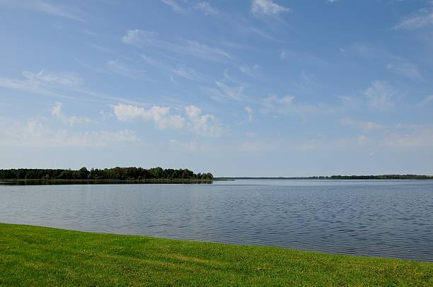 istock coastline of the lake under the blue sky 628453270