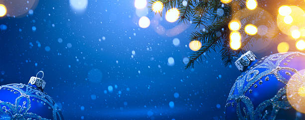 istock art christmas decoration on blue snow background 628461004