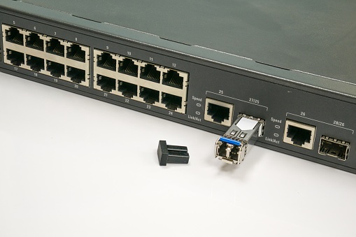 Network Switch And Interface Connection Module Stock Photo - Download ...