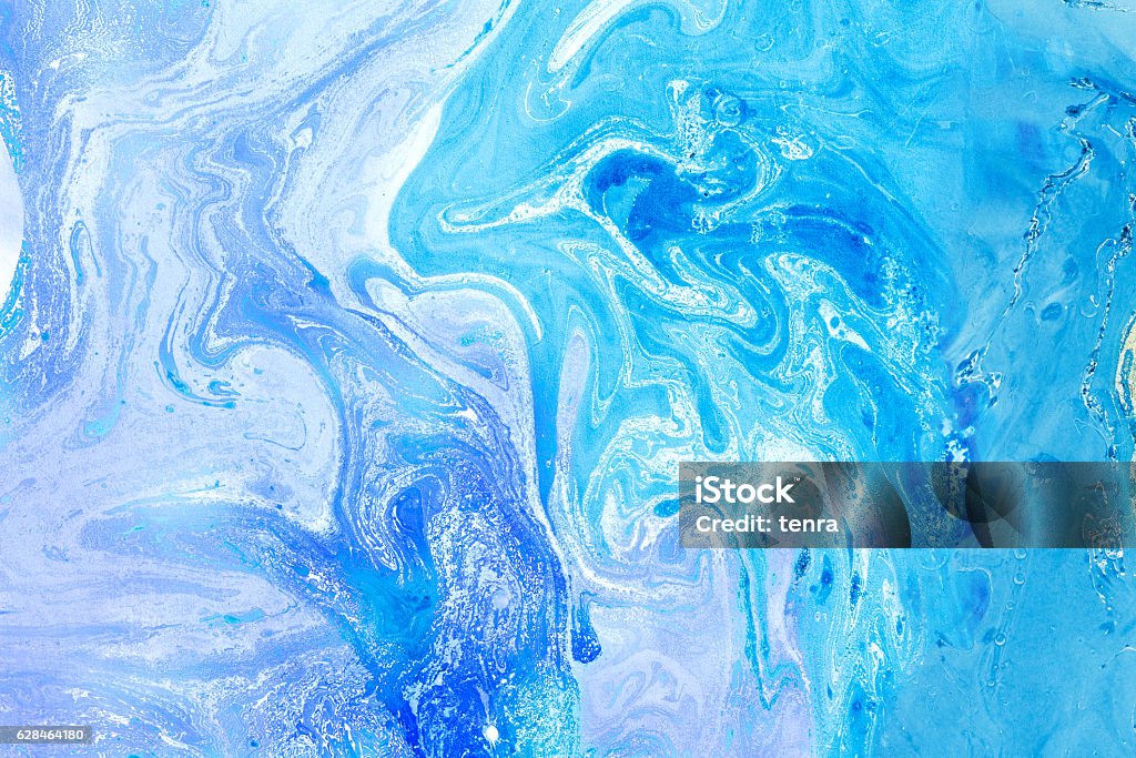 Blur marbling blue-violet texture. Creative background abstract oil painted Blur marbling blue-violet texture. Creative background with abstract oil painted waves, handmade surface. Liquid paint. Liquid Stock Photo