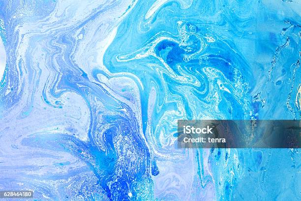 Blur Marbling Blueviolet Texture Creative Background Abstract Oil Painted Stock Photo - Download Image Now