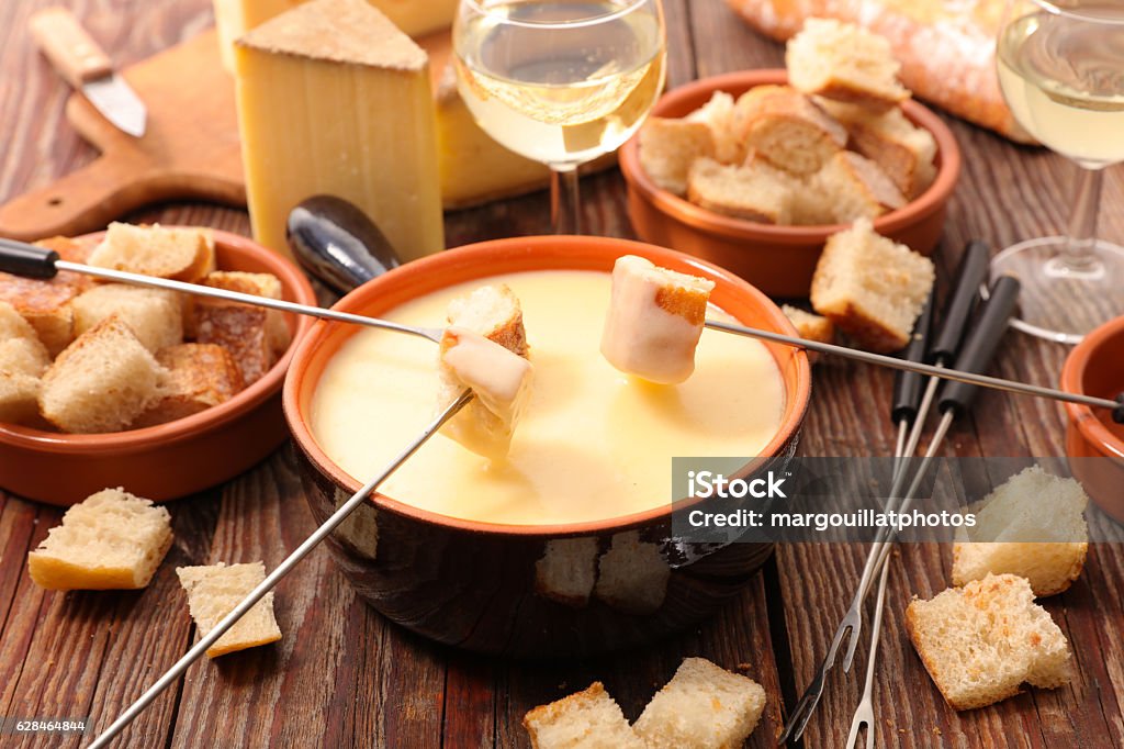 Käsefondue swiss - Lizenzfrei Fondue Stock-Foto